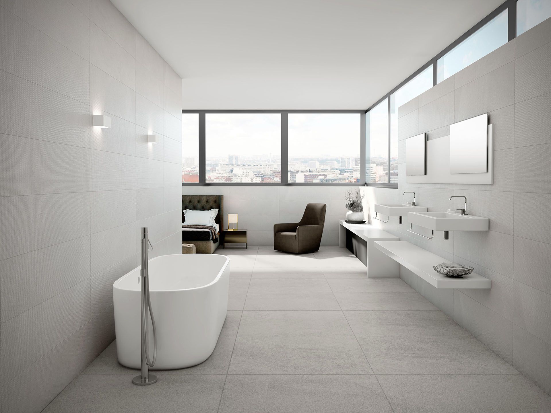 AMB FIDENZA LINEN 75X75 TRAPANI WHITE 30X90