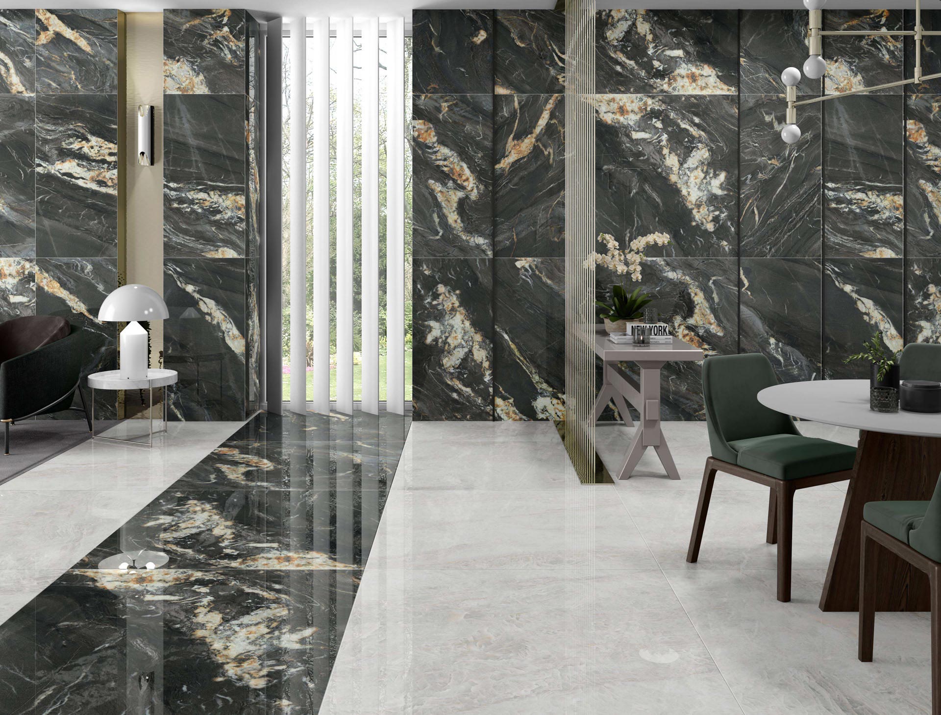AMB COSMIC BLACK TAJ MAHAL WHITE 120X120