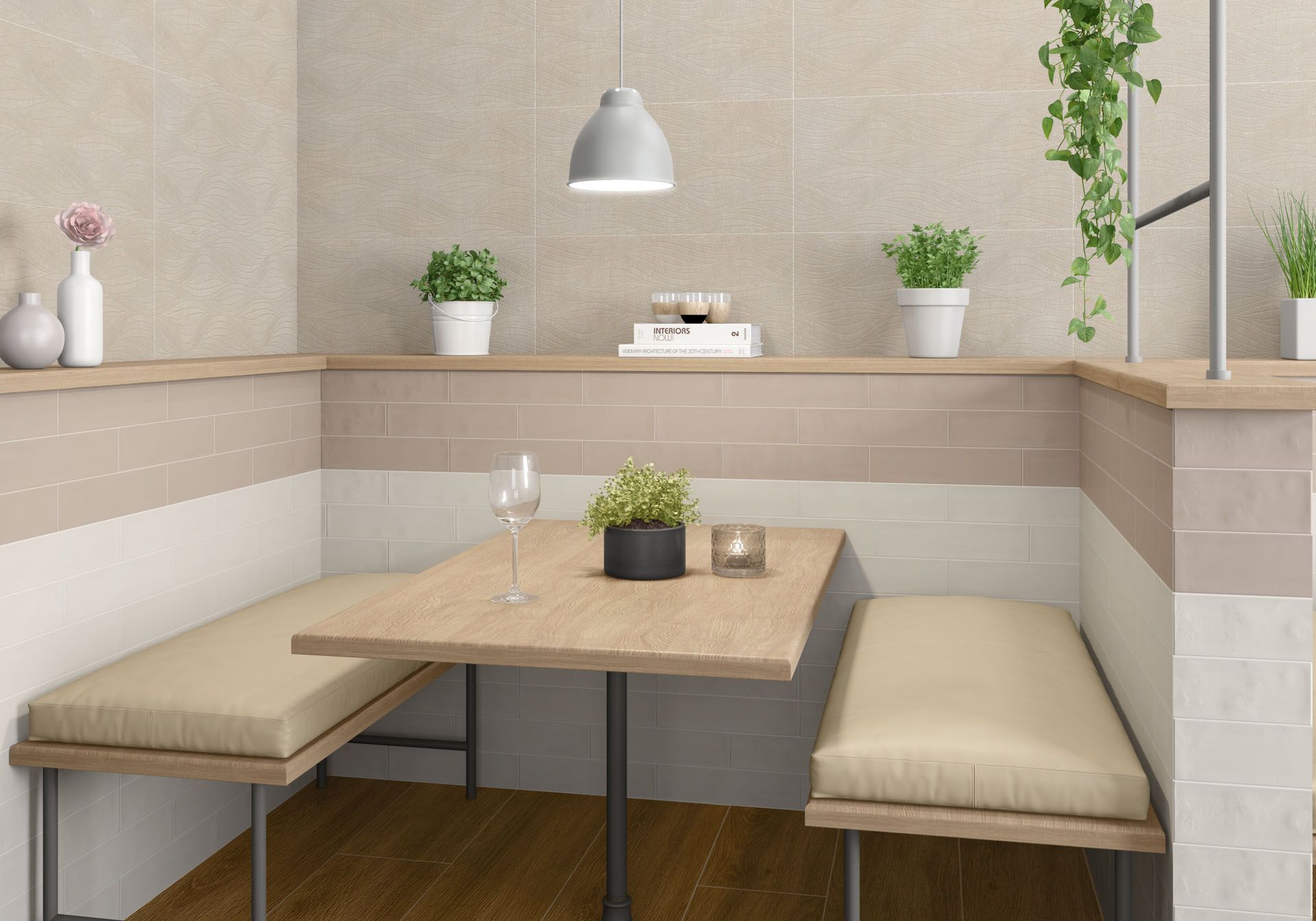 AMB TOSCANA RLV IPANEMA IVORY 30X60 MAIOLICA PEARL-TAN BERNA UMBER 23X120