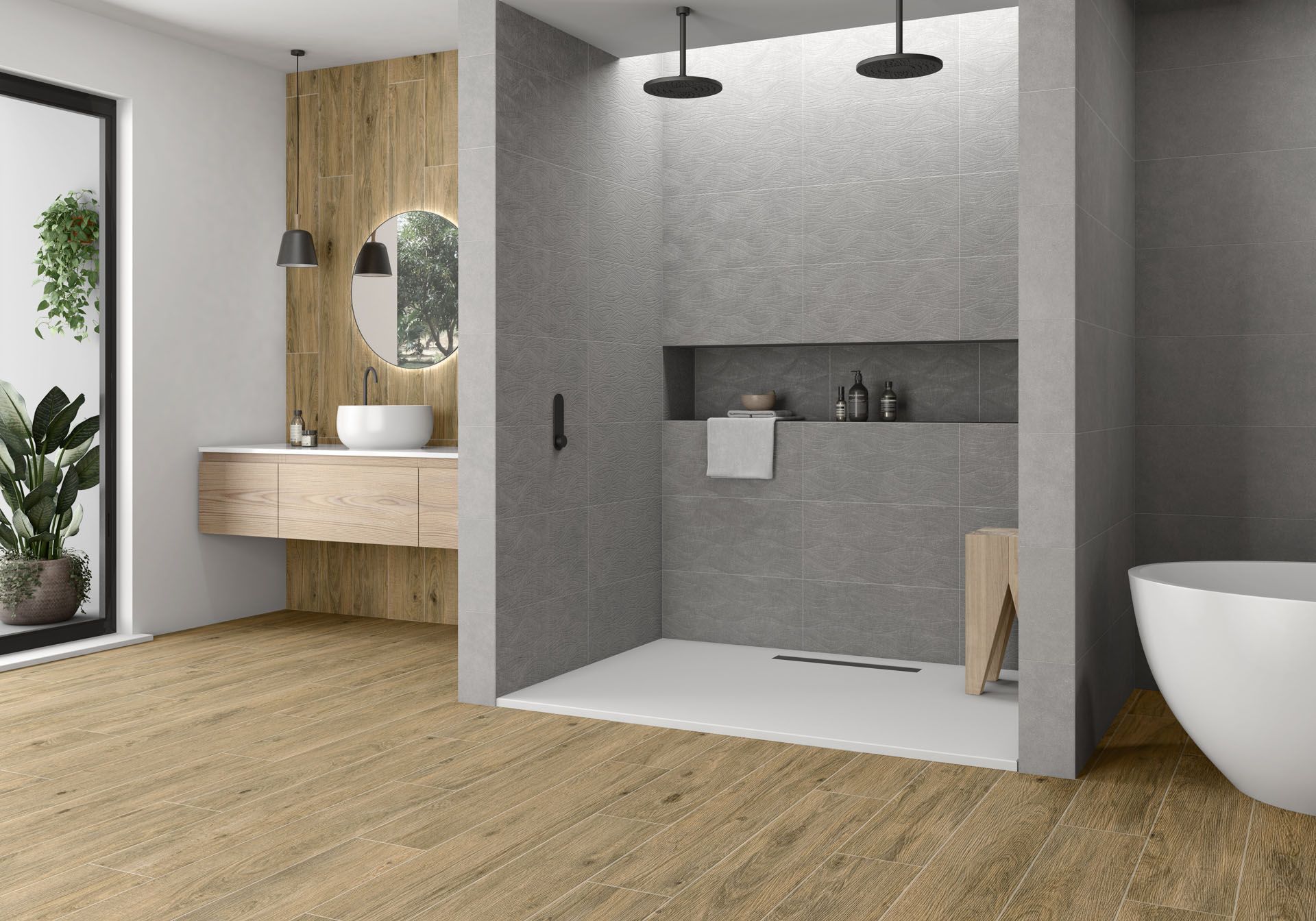 AMB TOSCANA RLV IPANEMA SILVER 30X60 RAGUSA UMBER 20X120