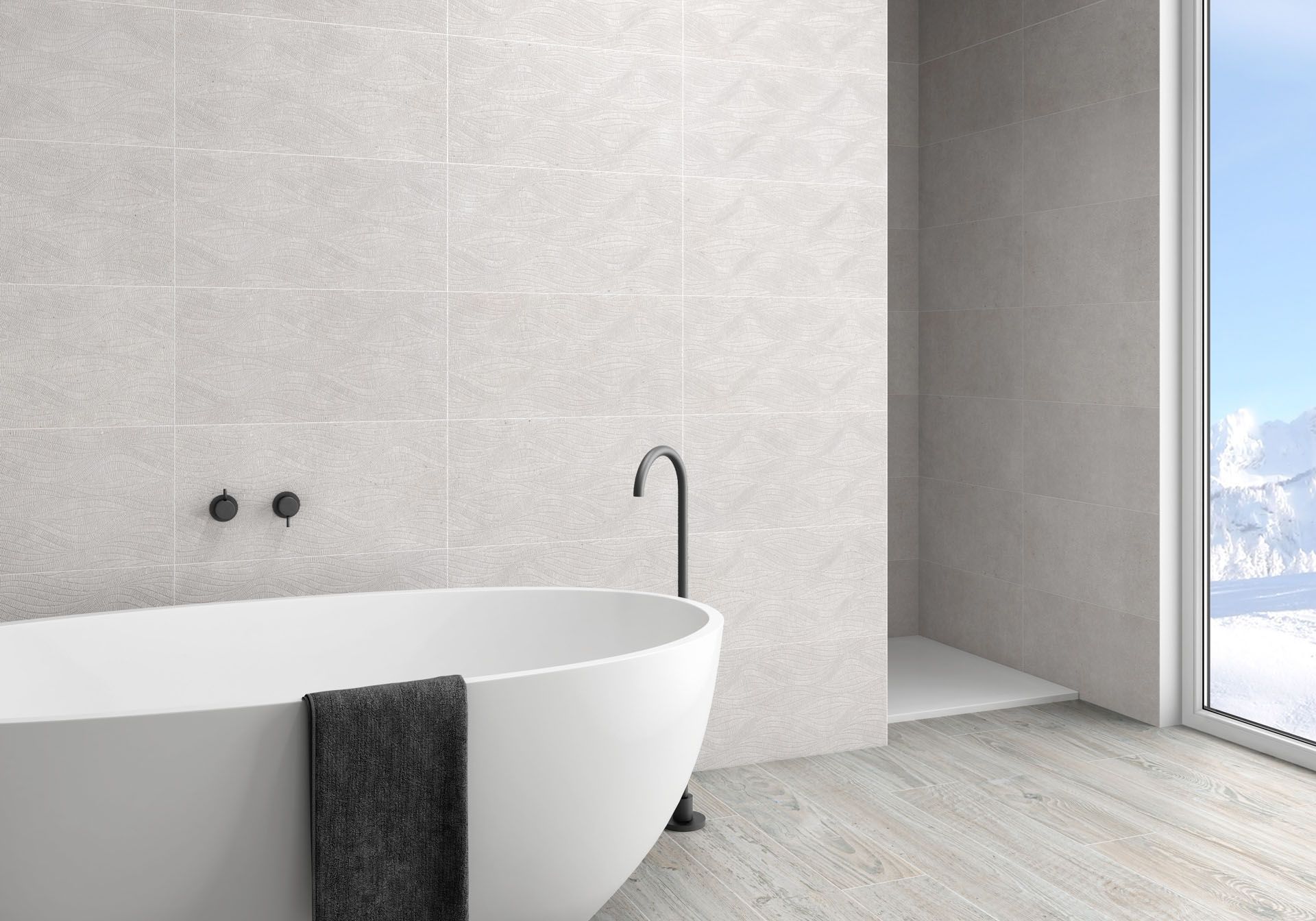 AMB TOSCANA RLV IPANEMA WHITE 30X60 ORISTANO WHITE 20X120