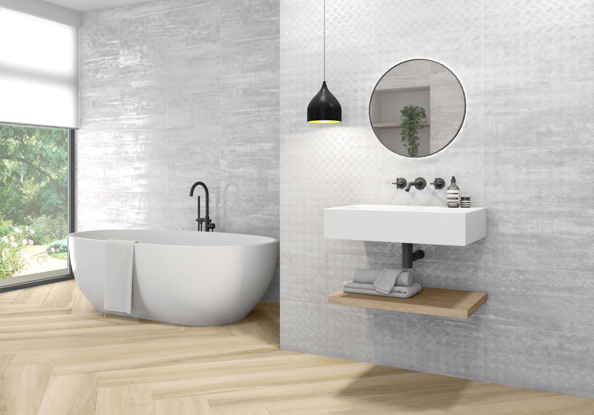 AMB CORTEN WALL SILVER 30X60 RLV ORNE SILVER 30X60 BOHARS SAND 25X150