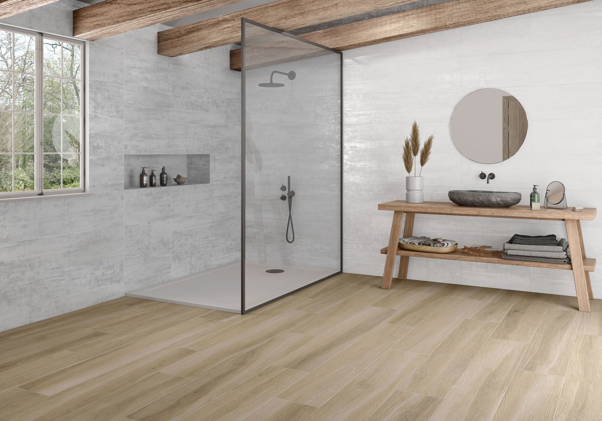 AMB CORTEN WALL WHITE 30X60 CORTEN WALL SILVER 30X60 BOHARS SAND 25X150