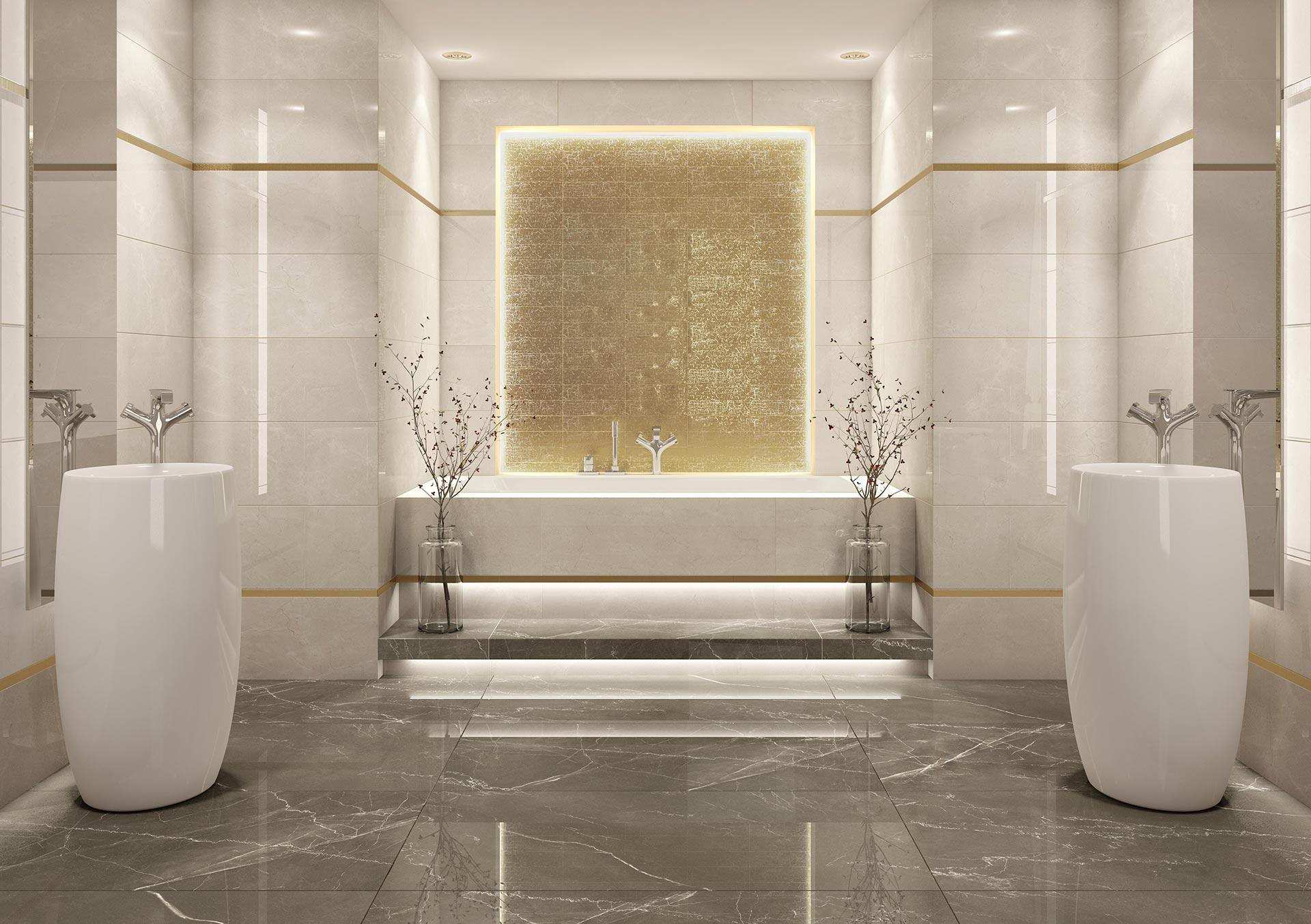 AMB BERLUZZI SAND 30X90 MAIOLICA GOLD 7,5X30 CROTONE UMBER P 60X120