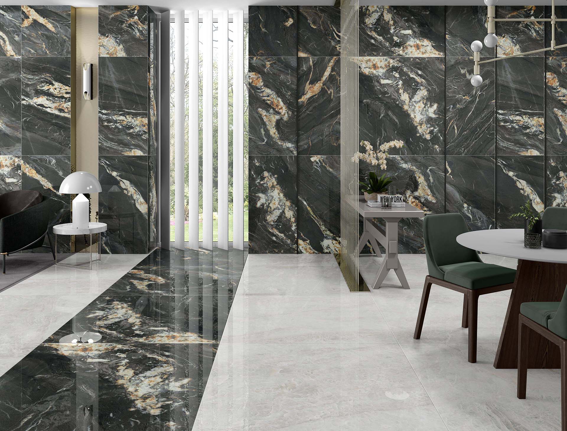 AMB COSMIC BLACK TAJ MAHAL WHITE 120X120