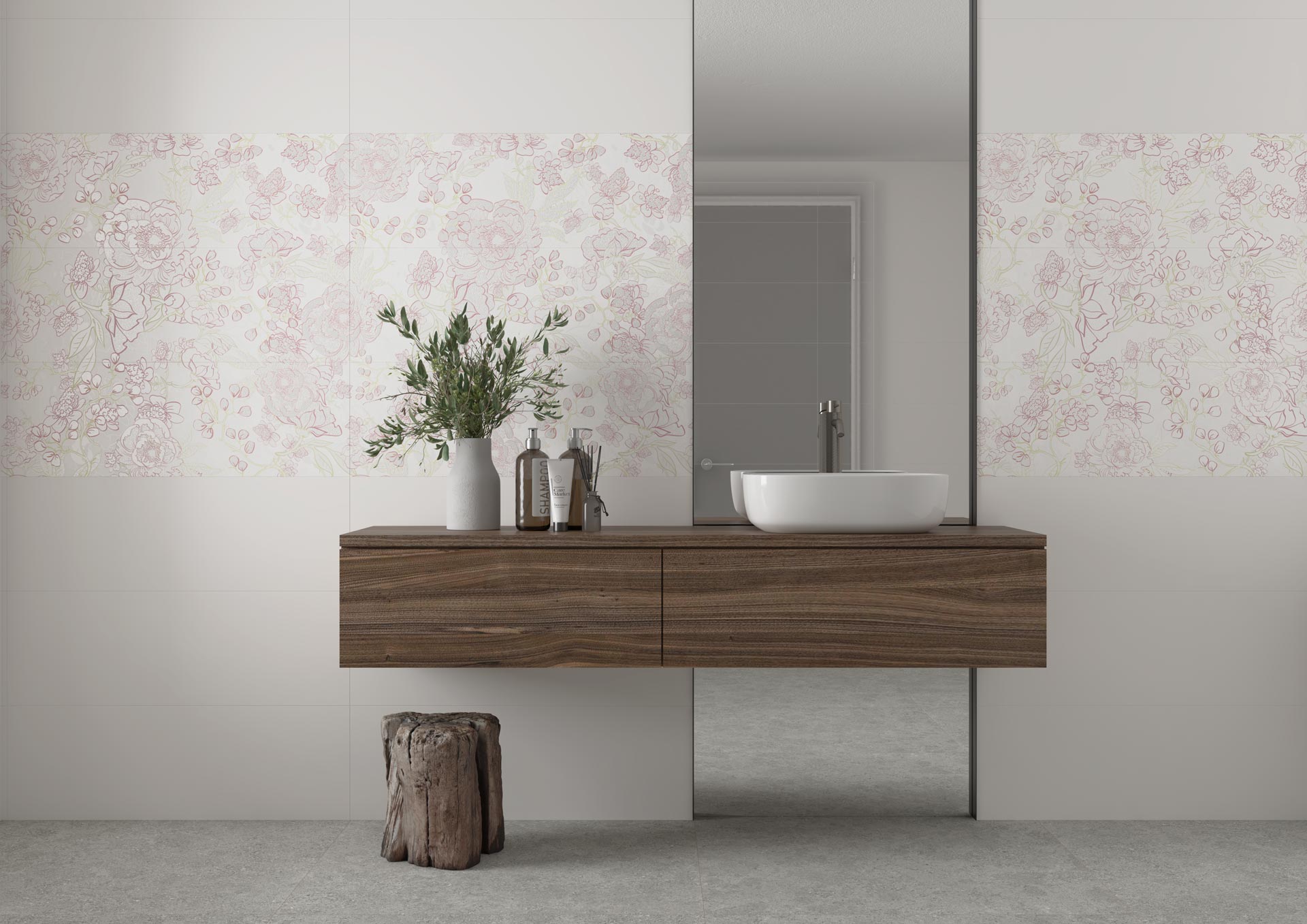 AMB BIANCHI MATT 30X90 SANTORINI RED 30x90 SOAPSTONE SILVE 75X75