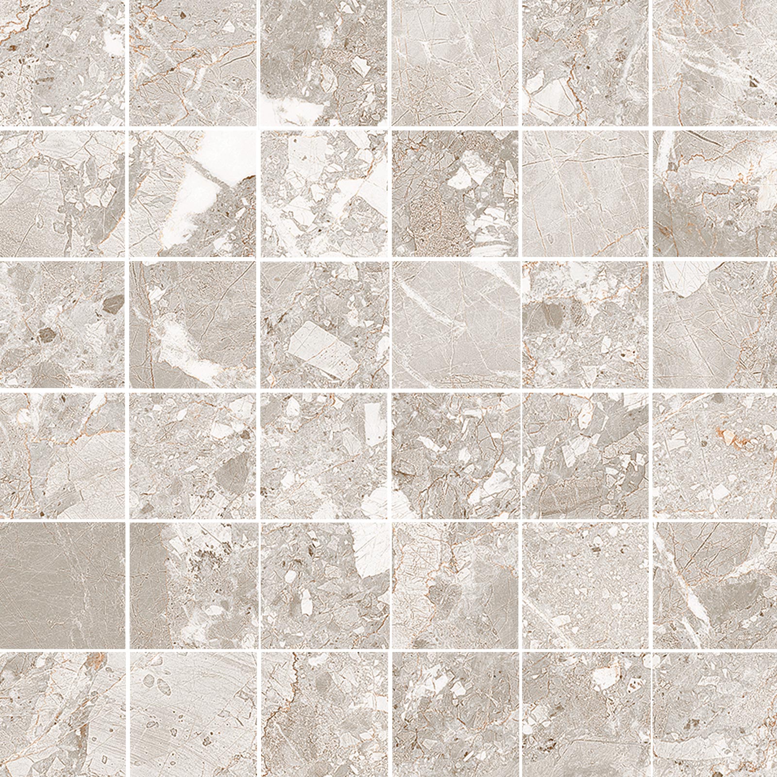 MOSAICO BELCASTEL SILVER 30X30 (5X5)