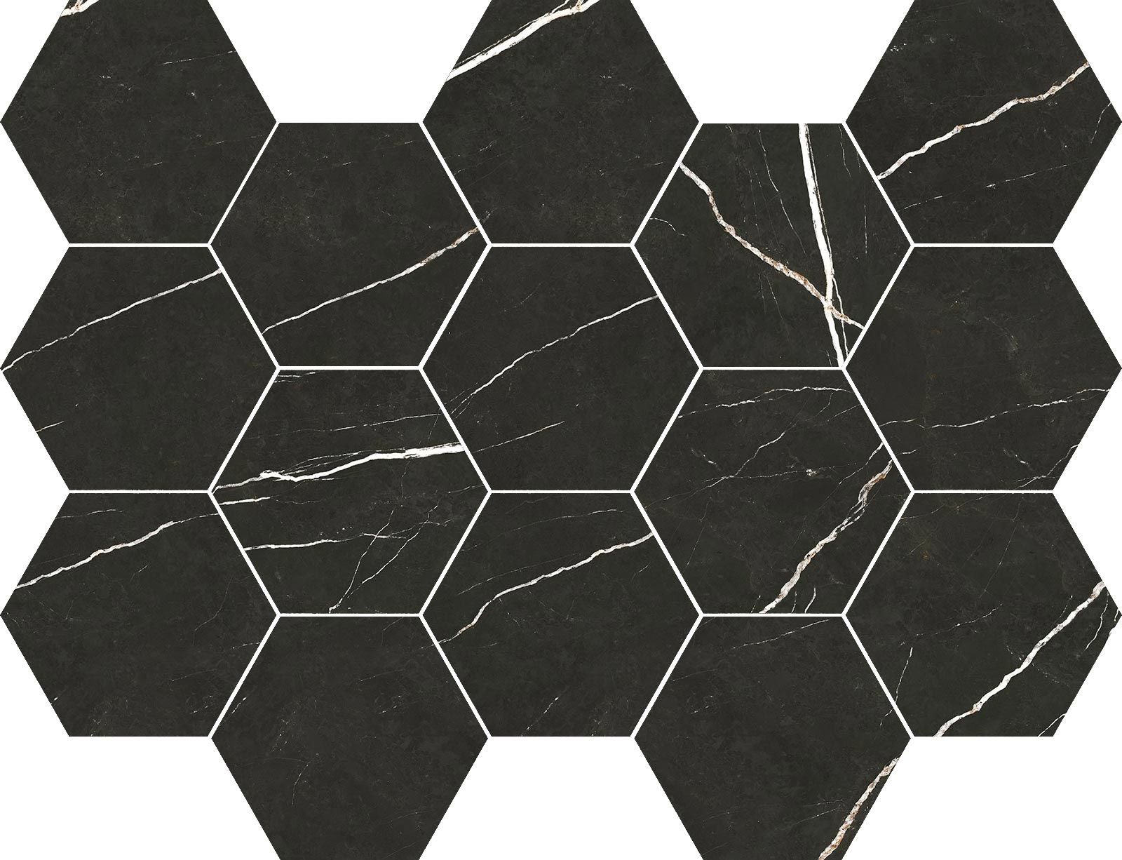 MOSAICO HEX. ELITE MATT BLACK 32,5X22,5