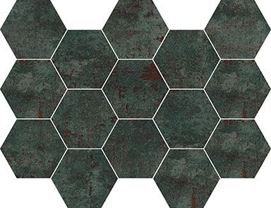 MOSAICO HEX. METAL SEAGREEN 32,5X22,5 SP