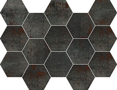 MOSAICO HEX. METAL TITANIUM 32,5X22,5 SP